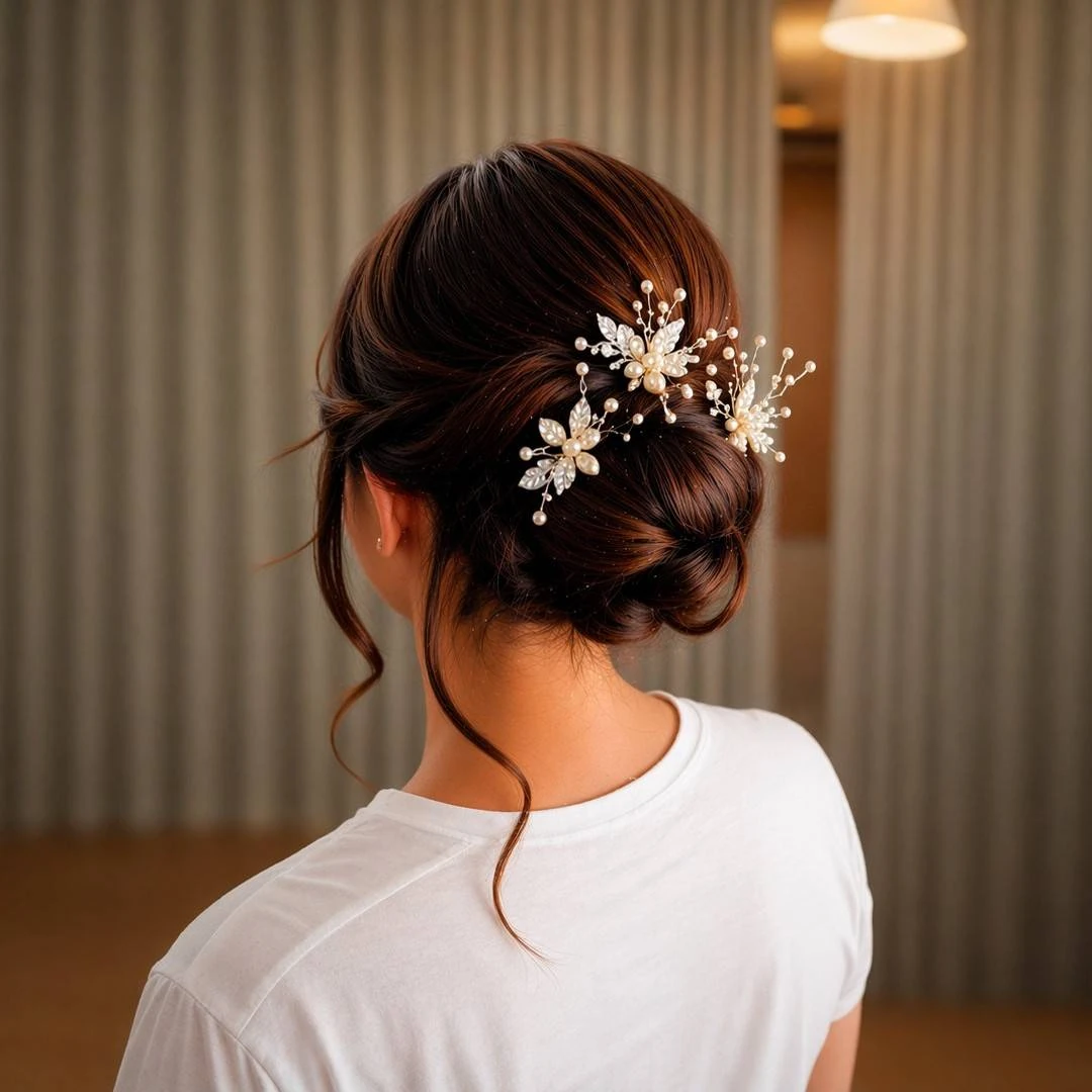 peinado de novia elegante en Málaga