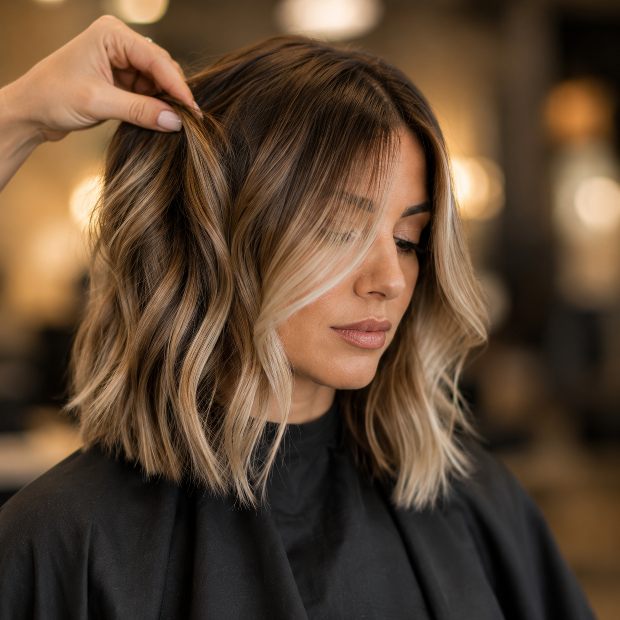 Corte y peinado personalizado con acabado natural en TIXI Peluquería Málaga